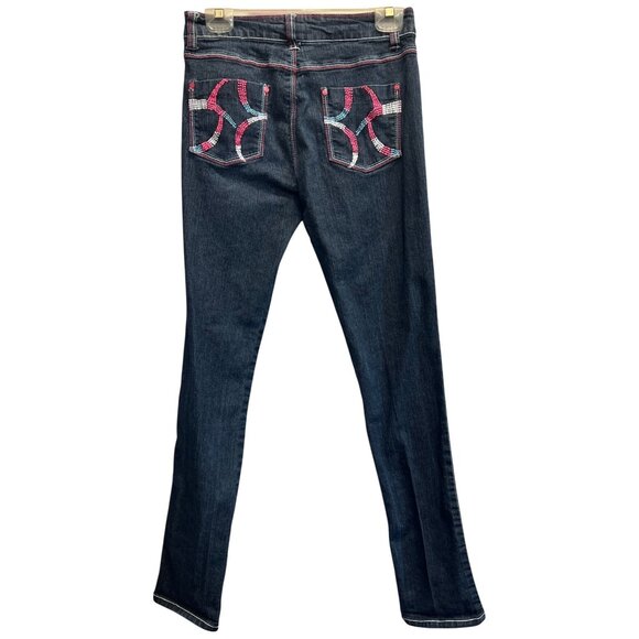 Jenny Jo Jeans Womens Size 9/10 Denim Pants With Pink Stitching - Picture 2 of 4